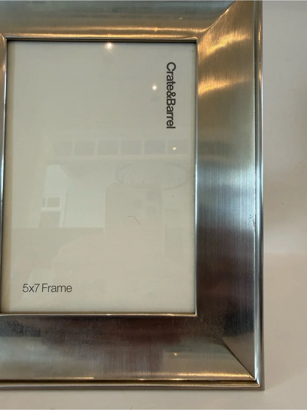 Crate&Barrel Brushed Metal Photo Frame in Silver